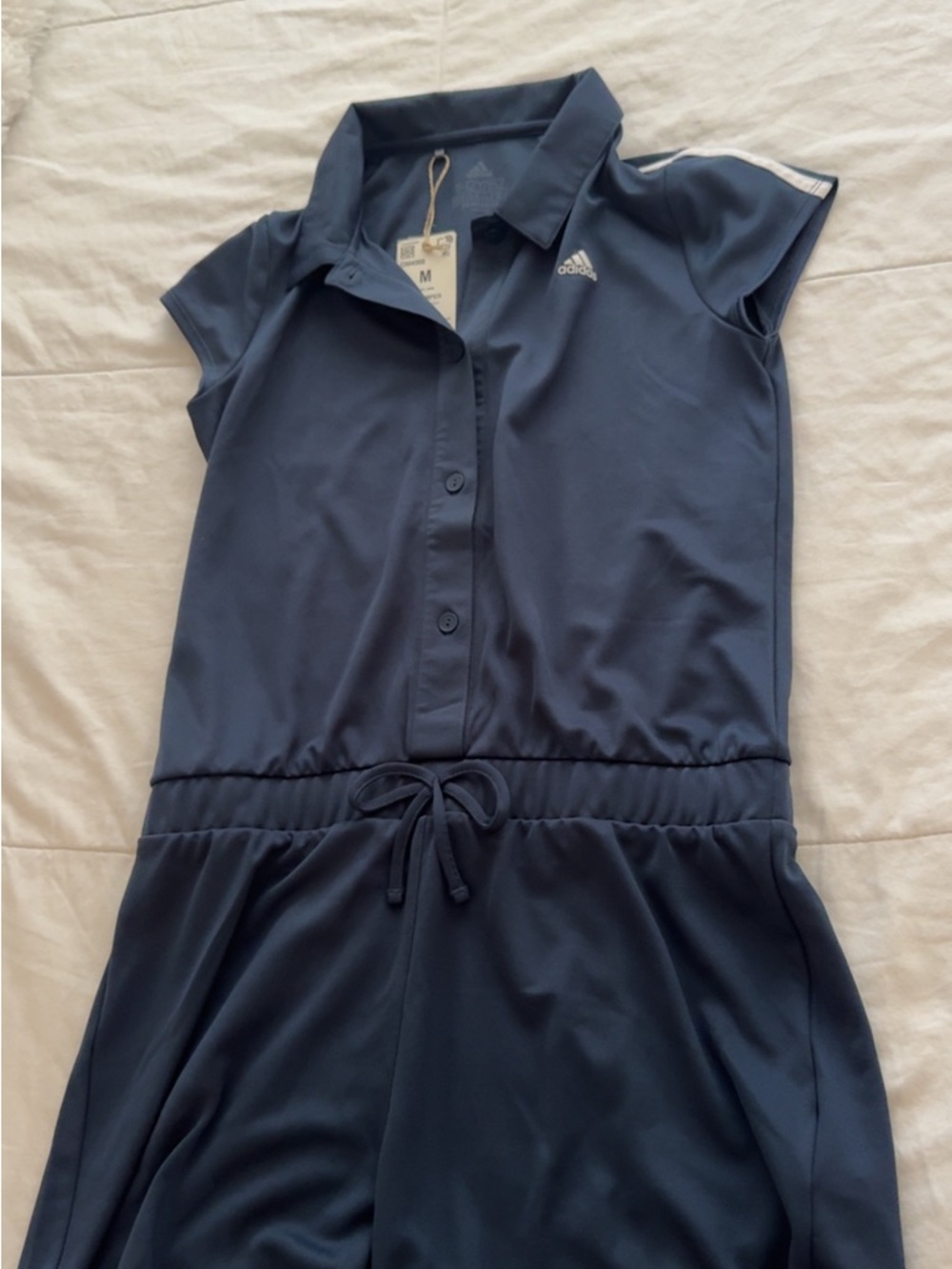 adidas Blue Polo Romper with Logo